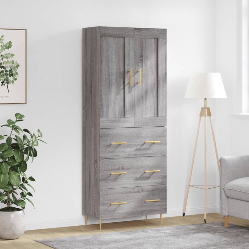 Highboard Grau Sonoma 69,5x34x180 cm Holzwerkstoff Highboard Grau Sonoma 69,5x34x180 cm Holzwerkstoff