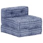 vidaXL 3-Sitzer Modularer Pouf Indigo Stoff vidaXL 3-Sitzer Modularer Pouf Indigo Stoff