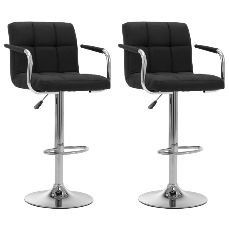 vidaXL Barhocker 2 Stk. Schwarz Stoff vidaXL Barhocker 2 Stk. Schwarz Stoff
