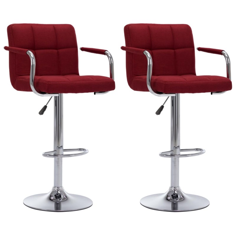 vidaXL Barhocker 2 Stk. Weinrot Stoff vidaXL Barhocker 2 Stk. Weinrot Stoff
