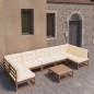 8-tlg. Garten-Lounge-Set Kissen Honigbraun Kiefer Massivholz 8-tlg. Garten-Lounge-Set Kissen Honigbraun Kiefer Massivholz
