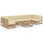 8-tlg. Garten-Lounge-Set Kissen Honigbraun Kiefer Massivholz 8-tlg. Garten-Lounge-Set Kissen Honigbraun Kiefer Massivholz