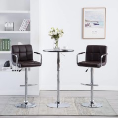 vidaXL Barhocker 2 Stk. Braun Kunstleder 