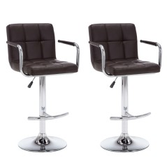 vidaXL Barhocker 2 Stk. Braun Kunstleder 