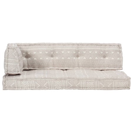 vidaXL Palettensofa-Auflage Hellbraun Stoff Patchwork