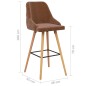 vidaXL Barhocker 2 Stk. Braun Samt vidaXL Barhocker 2 Stk. Braun Samt