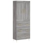 Highboard Grau Sonoma 69,5x34x180 cm Holzwerkstoff Highboard Grau Sonoma 69,5x34x180 cm Holzwerkstoff