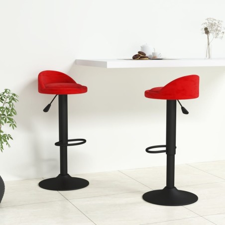 vidaXL Barhocker 2 Stk. Weinrot Samt 