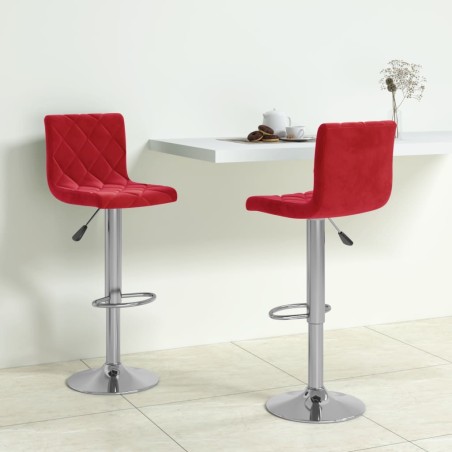 vidaXL Barhocker 2 Stk. Weinrot Samt 