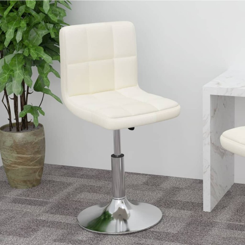 vidaXL Drehbarer Barhocker Creme Stoff vidaXL Drehbarer Barhocker Creme Stoff