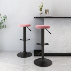 vidaXL Barhocker 2 Stk. Rosa Samt