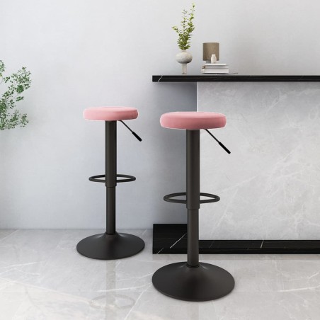 vidaXL Barhocker 2 Stk. Rosa Samt
