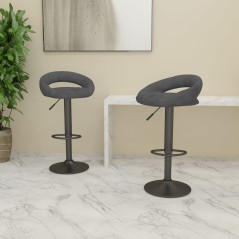 vidaXL Barhocker 2 Stk. Dunkelgrau Samt 