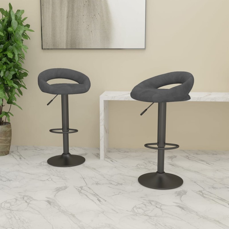 vidaXL Barhocker 2 Stk. Dunkelgrau Samt vidaXL Barhocker 2 Stk. Dunkelgrau Samt