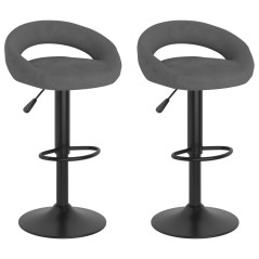 vidaXL Barhocker 2 Stk. Dunkelgrau Samt 