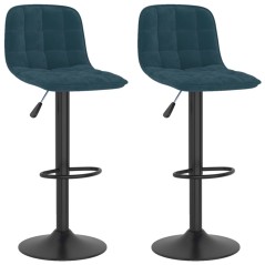 vidaXL Barhocker 2 Stk. Blau Samt 