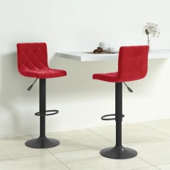 vidaXL Barhocker 2 Stk. Weinrot Samt 