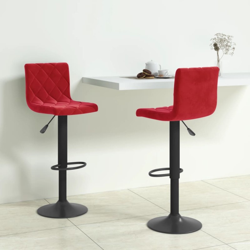 vidaXL Barhocker 2 Stk. Weinrot Samt vidaXL Barhocker 2 Stk. Weinrot Samt