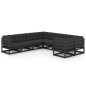 vidaXL 8-tlg. Garten-Lounge-Set mit Kissen Schwarz Massivholz Kiefer vidaXL 8-tlg. Garten-Lounge-Set mit Kissen Schwarz Massivholz Kiefer