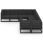 vidaXL 8-tlg. Garten-Lounge-Set mit Kissen Schwarz Massivholz Kiefer vidaXL 8-tlg. Garten-Lounge-Set mit Kissen Schwarz Massivholz Kiefer