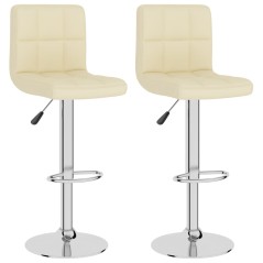 vidaXL Barhocker 2 Stk. Creme Stoff