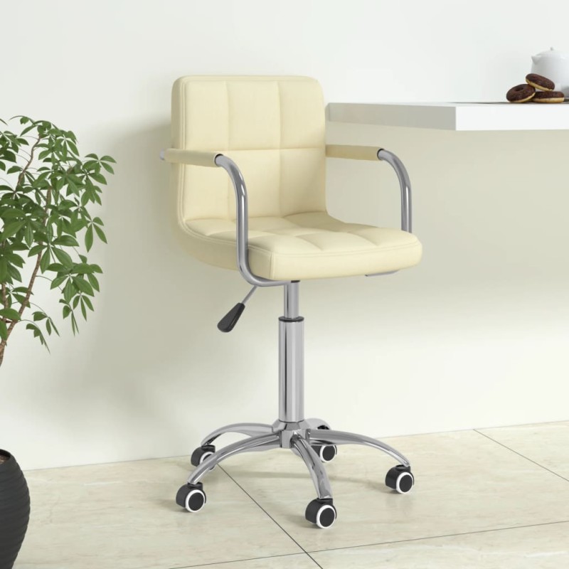 vidaXL Bürostuhl Drehbar Creme Stoff vidaXL Bürostuhl Drehbar Creme Stoff