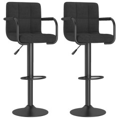 vidaXL Barhocker 2 Stk. Schwarz Stoff