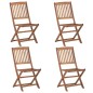 vidaXL Klappbare Gartenstühle 4 Stk. mit Kissen Massivholz Akazie vidaXL Klappbare Gartenstühle 4 Stk. mit Kissen Massivholz Akazie