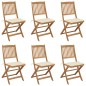 vidaXL Klappbare Gartenstühle 6 Stk. mit Kissen Massivholz Akazie vidaXL Klappbare Gartenstühle 6 Stk. mit Kissen Massivholz Akazie