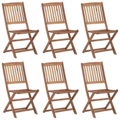 vidaXL Klappbare Gartenstühle 6 Stk. mit Kissen Massivholz Akazie