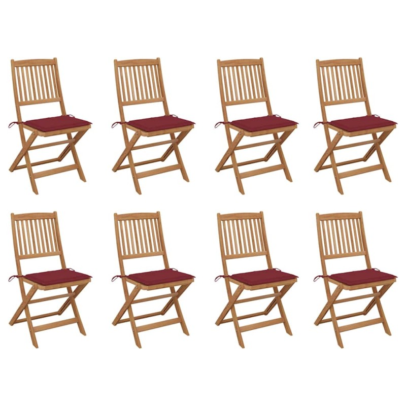 vidaXL Klappbare Gartenstühle mit Kissen 8 Stk. Massivholz Akazie vidaXL Klappbare Gartenstühle mit Kissen 8 Stk. Massivholz Akazie