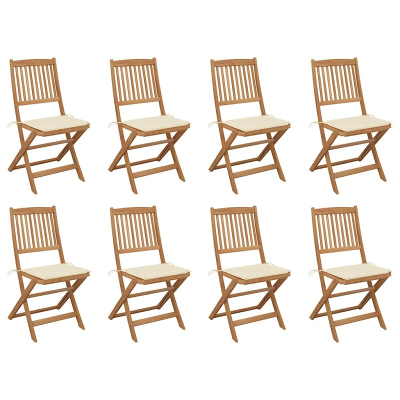 vidaXL Klappbare Gartenstühle mit Kissen 8 Stk. Massivholz Akazie vidaXL Klappbare Gartenstühle mit Kissen 8 Stk. Massivholz Akazie