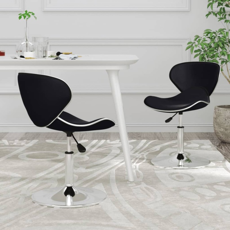 vidaXL Esszimmerstühle 2 Stk. Schwarz Kunstleder vidaXL Esszimmerstühle 2 Stk. Schwarz Kunstleder