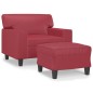vidaXL Sessel mit Hocker Weinrot 60 cm Kunstleder vidaXL Sessel mit Hocker Weinrot 60 cm Kunstleder