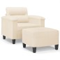 vidaXL Sessel mit Hocker Beige 60 cm Mikrofasergewebe vidaXL Sessel mit Hocker Beige 60 cm Mikrofasergewebe