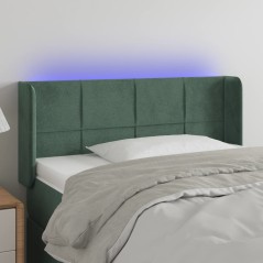 vidaXL LED Kopfteil Dunkelgrün 83x16x78/88 cm Samt