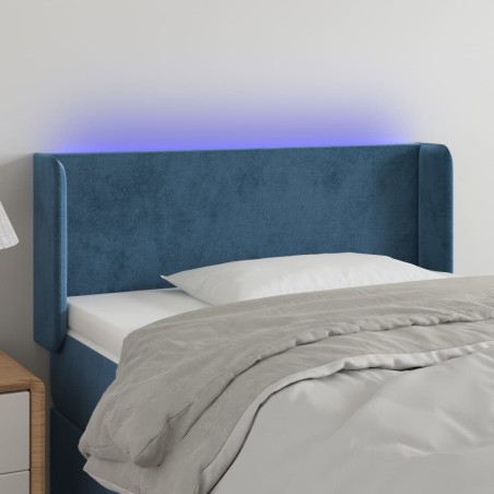 vidaXL LED Kopfteil Dunkelblau 103x16x78/88 cm Samt