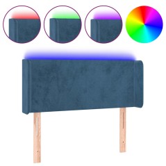 vidaXL LED Kopfteil Dunkelblau 103x16x78/88 cm Samt