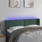 vidaXL LED Kopfteil Dunkelgrün 147x16x78/88 cm Samt