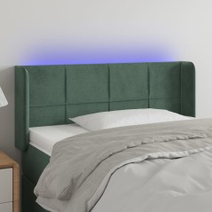 vidaXL LED Kopfteil Dunkelgrün 103x16x78/88 cm Samt