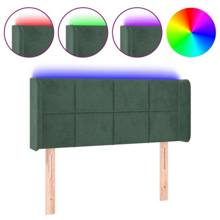 vidaXL LED Kopfteil Dunkelgrün 103x16x78/88 cm Samt