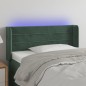 vidaXL LED Kopfteil Dunkelgrün 83x16x78/88 cm Samt