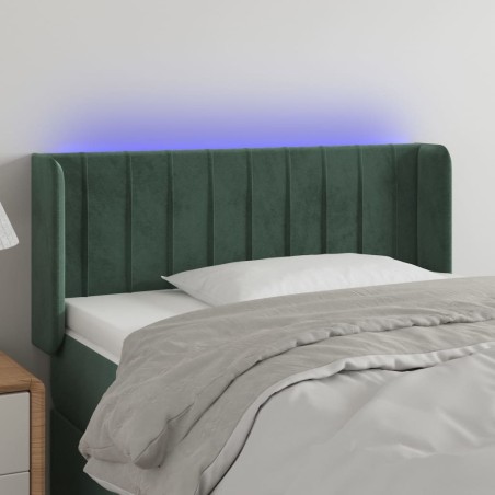 vidaXL LED Kopfteil Dunkelgrün 93x16x78/88 cm Samt