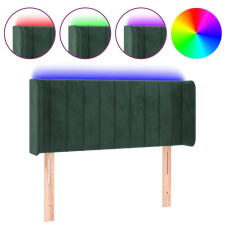 vidaXL LED Kopfteil Dunkelgrün 93x16x78/88 cm Samt