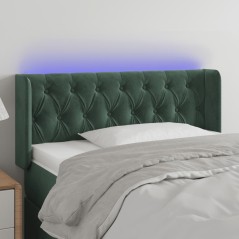 vidaXL LED Kopfteil Dunkelgrün 103x16x78/88 cm Samt