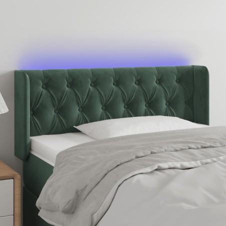 vidaXL LED Kopfteil Dunkelgrün 103x16x78/88 cm Samt