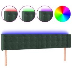 vidaXL LED Kopfteil Dunkelgrün 183x16x78/88 cm Samt