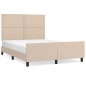 vidaXL Bettgestell mit Kopfteil Cappuccino-Braun 140x190 cm Kunstleder vidaXL Bettgestell mit Kopfteil Cappuccino-Braun 140x190 cm Kunstleder