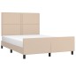 vidaXL Bettgestell mit Kopfteil Cappuccino-Braun 140x190 cm Kunstleder vidaXL Bettgestell mit Kopfteil Cappuccino-Braun 140x190 cm Kunstleder