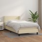 vidaXL Boxspringbett mit Matratze Creme 100x200 cm Kunstleder vidaXL Boxspringbett mit Matratze Creme 100x200 cm Kunstleder